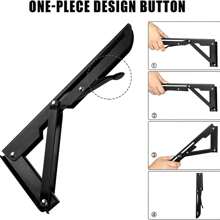 2 pièces Support de tablette métallique triangulaire pliable robuste, supports de tablette muraux DIY, économise l'espace du plan de travail et du bureau