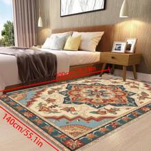[Crystal Velvet 700g/㎡ Dotted Bottom 5mm Thickness] 1 Piece Bohemian Style Solid Color Carpet, Soft & Anti-Slip Washable Indoor & Outdoor Carpet For Living Room, Bedroom, Kitchen, Office, Home Decor Floral Entrance Rug, Large Size Minimalist Carpet