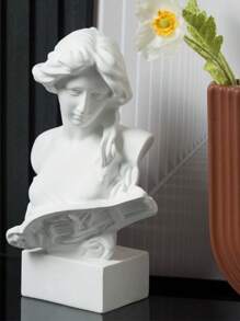 1 件优雅欧式钢琴女孩与大卫雕像，树脂艺术雕塑，适合家居装饰、客厅、书架和电视柜，是送给艺术爱好者的独特礼物 - 白色 - 查看 8