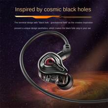 全新游戏耳机，有线入耳式耳机带麦克风，重低音，适合户外运动、游戏、韩语歌唱、电脑/手机 - 3.5mm Jack Black - 查看 4