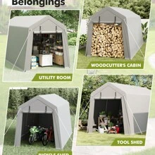 Danolapsi Motorcycle Storage Tent Shed,7'x10'Outdoor Portable Shed,Heavy Duty Storage Shelter With Rolled Up Zipper Door,Waterproof,Storage Tent Heavy Duty For Motorcycle Bike Garden Tools