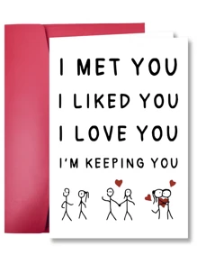 1pc Romantic Love Greeting Card | Cute Relationship Milestone Card|Anniversary & Valentine's Day Gifts|Couples Humor - Best Gift For Boyfriend