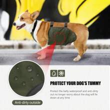Waterproof Pet Clothes Dog Rain Jacket Belly Cover Corgi Raincoat Dog Bellyband Breathable Anti-Dirty Puppy Outfits Doggy Raincoat Dog Belly Protector