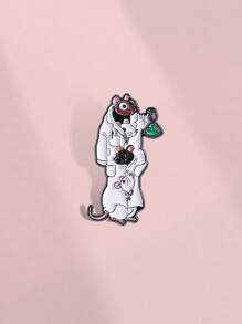 1PC Funny Mouse Scientist Enamel Brooch Science Lab Jewelry Chemistry Laboratory Pin Badge For Doctor Chemist Gifts - Multicolor - View 5