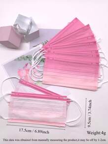 10er-Pack Farbverlauf Pink Einweg-Staubmasken aus Vliesstoff für Erwachsene - Blush-infundierter Stil für modischen Schutz! - Babypink - Übersicht 6