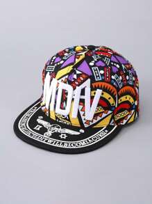 1pc Kids Hip Hop Streetwear Baseball Cap With Embroidered Letter, Flat Brim Sun Visor Cap Suitable For All Seasons