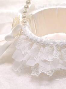 1PC Western Style Wedding Supplies Pearl Fabric Flower Girl Flower Basket Bridesmaid's Carrying Basket Wedding Hall Decoration