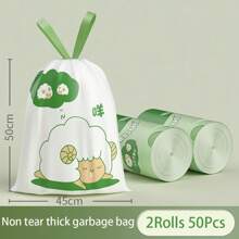 Bolsas de basura con cordón lindo, a prueba de rasgaduras, gruesas y extra gruesas para uso doméstico, sala de estar y cocina, bolsas de limpieza grandes