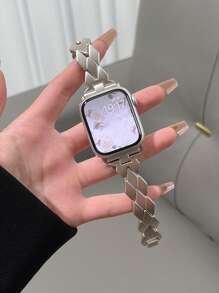 1 pieza Nuevo brazalete de metal con efecto de estrella compatible con la correa del de 44mm, 40mm, 45mm, 41mm, 42mm, 46mm, 38mm, Ultra 2 49mm, moda simple para mujer, correa compatible con iWatch Series 11, 10, 9, 8, 7, SE, 6, 5, 4, 3, 2, 1, correas de reloj de moda, correa de reloj inteligente compatible con la correa del , brazalete, reloj de pulsera, correas para smartwatch - Starlight - Ver 4