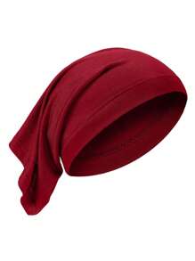 Silky Satin Sleep Cap - All Night Binding Set Slouchy Beanie, Suitable For Curly Hair Protection For Women And Men, Solid Black Color,Summer,Beach,Holiday,Festival,Travel - A - View 7
