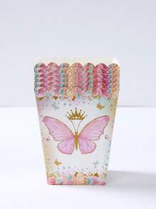 10/20 件粉色蝴蝶风格冰淇淋纸碗，厨房用品一次性小碗食品托盘，冰淇淋杯炸薯条盒，爆米花桶零食盒蝴蝶生日装饰婚礼装饰派对装饰西餐厅自助餐家居装饰容器 - 粉紅色蝴蝶 - 查看 6