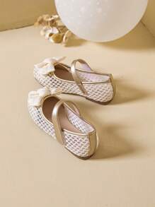 Beautiful Girls' Flat Slip-On Vacation Shoes, Spring/Summer - Gold - View 5