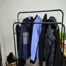 Double Reinforced Clothes Rack Storage Shelf Different Compartments - Black - View 2