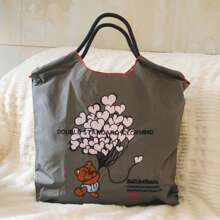 New Japanese Nylon Embroidered Bag, Fashion Versatile Niche Large Capacity Shoulder Tote Shopping Bag - Multicolor - View 6