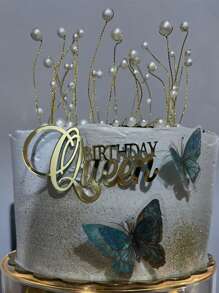 3Pcs/1Pc Acrylic ' Birthday Queen' Cake Topper Set - Ideal For Birthday Cakes, Photo Props, And Party Decorations, Birthday Decotions