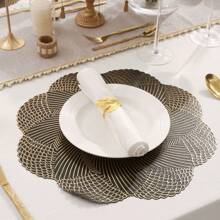 1 pièce/4 pièces/6 pièces Sets de table décoratifs à pétales rotatifs, imperméables, résistants à la chaleur, antidérapants, sets de table en PVC pour la salle à manger, les fêtes, les mariages, la décoration des vacances