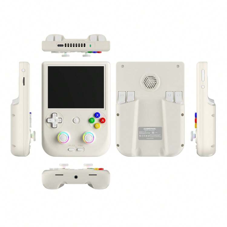 Dispositivo de juego portátil de alto rendimiento ANBERNIC RG 406V Android, pantalla IPS de 4 pulgadas, transmisión inalámbrica multitáctil, multijugador en línea, pantalla grande de clásicos retro - Blanco - Añade 9
