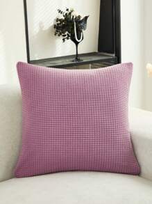 1 件装提花枕套沙发枕套家居装饰靠垫保护套 - 紫色 - 查看 4