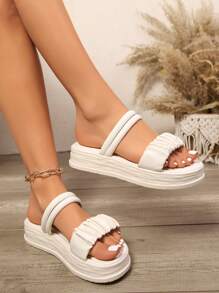 Women's High Heel Platform Beach Sandals, Summer New Arrival Roman Style Slipper Suitable For Outdoor Activities Valentines