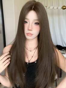 1 Stück hitzefeste Synthetikperücke, Perücke mit gesplitteten Enden, geeignet für tägliche Partys oder Festivals, flauschig natürlich und realistisch. (Zubehör nicht enthalten)