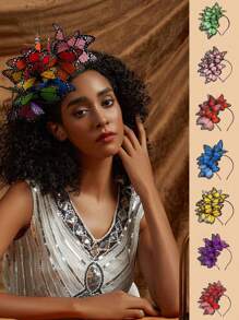 Butterfly Fascinator Hat Monarch Butterfly Headband Crown Tea Party, Garden Party, Butterfly Themed Parties Costume Headpiece Halloween - A - View 7