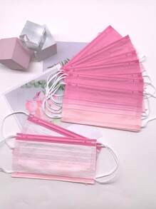 10er-Pack Farbverlauf Pink Einweg-Staubmasken aus Vliesstoff für Erwachsene - Blush-infundierter Stil für modischen Schutz! - Babypink - Übersicht 7