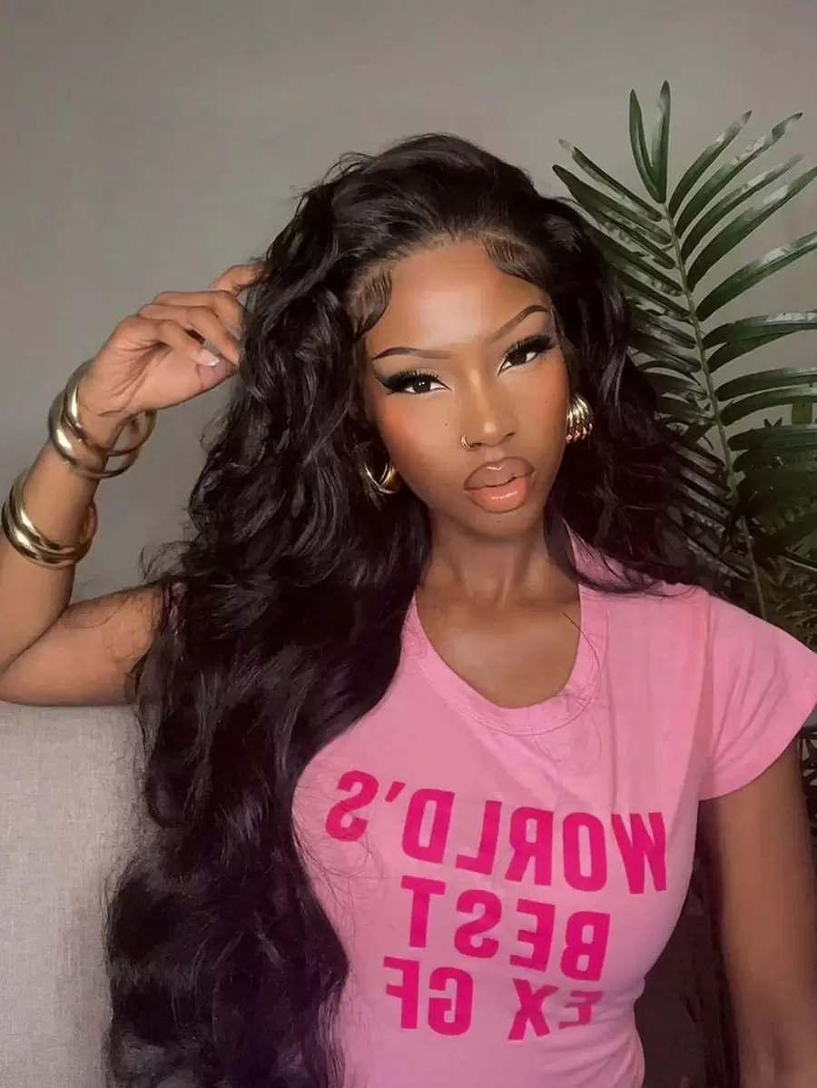 40 Inches 250% Density Lace Front Wig Human Hair Body Wave 5x5 Closure Glueless Wigs Transparent Swiss Lace 200% Density 13x4 Lace Front Wigs Human Hair Pre Plucked With Baby Hair For Women Natural Black - Natural Black - 查看 1