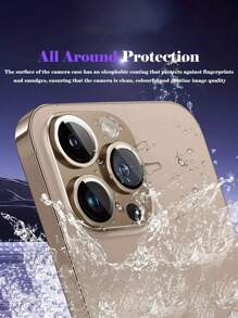 2 Packs IPhone 16 Pro Max/16 Pro/15 Pro Metal Ring Lens Tempered Glass Protective Film, 9H Hardness Ultra-High Definition, Anti-Scratch, Anti-Fingerprint, Easy To Install, Full Coverage Lens Protective Film
