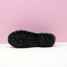 女士经典黑色休闲运动一脚蹬鞋、休闲鞋、摇摆鞋、舞鞋、针织气垫鞋 - 灰色 - 查看 6