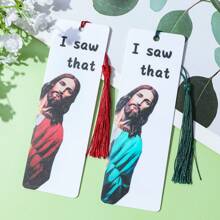 1/2Pcs Funny God Bookmark "I Saw That" Double Printed Acrylic Bookmarks With Beautiful Tassel, Perfect Gift Book Accessory For Readers Book Lovers Reading Marker,School Supplies,Back To School