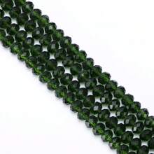 Hạt thủy tinh tròn dẹt dùng làm đồ trang sức 8mm/6mm/4mm (60/80/115 hạt) Hạt thủ công DIY rời có thể tái sử dụng, Phụ kiện thủ công màu xanh lam-xanh lục bóng - màu xanh lá - Xem 3