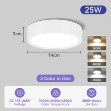 Luz empotrada para techo, Foco LED para decoración del hogar, Foco moderno para sala de estar, dormitorio, pasillo, baño, gabinete de cocina, tienda, hotel. Disponible en negro/blanco/dorado, en blanco cálido/neutro/frío, en 5W/10W/15W/25W. - Downlight de montaje en superficie - Ver 60