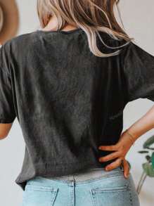 T-shirt casual à manches courtes col rond pour femmes
