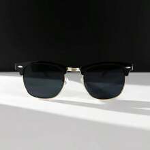 1 pieza Gafas de sol polarizadas retro, estilo remache de moda con protección UV para señoras - Dorado - Ver 6