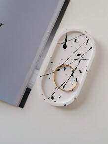 1 pieza Molde de silicona en forma de bandeja elíptica para hacer manualidades con resina, decoración del hogar, plataforma de exhibición de joyas, molde artesanal para yeso