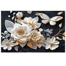 4 pièces Sets de table rectangulaires en lin tissé vintage européen imprimé floral - Sets de table résistants à la chaleur et antidérapants pour la table à manger, la cuisine - Décoration de table à manger, de café