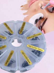 SACKVIS 480 Fans Krümmung D 15D Schwarz Vorgefertigte Fächerwimpern 0,07 mm Mix 8-15 mm Handgefertigte Lose Fächer Wimpernverlängerungen, Wimpernbüschel, Einzelwimpern, Wimpern, Künstliche Wimpern