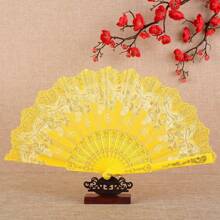 1 件中国风蝴蝶折扇，手工制作传统塑料折扇，古典舞蹈礼物 - 彩色 - 查看 13