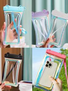 1pc/2pcs/3pcs/4pcs/5pcs/1set Floating Laser Waterproof Bag, Touch Screen Waterproof Phone Case For Swimming, Water Park, Rafting, With Air Cushion, Suitable For Water Sports & Rafting Gear Storage - Multicolor - View 19