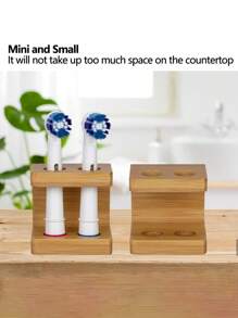 1 pieza Soporte para cepillo de dientes de bambú, estantería de almacenamiento independiente de bambú, organizador de cepillo de dientes de bambú adecuado para el baño, accesorio para baño porta cepillos de dientes, versátil (2/4 ranuras)