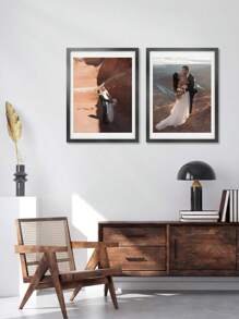 1pc Classic - Style Picture Frame In 5 Sizes (12x16, 11x14, 8x10, 5x7, 4x6 Inches) And 3 Elegant Colors (Matte Black, Milky White, Light Brown Wood - Toned) - Ideal For Living Room, Bedroom & Study Decor - Multicolor - View 3