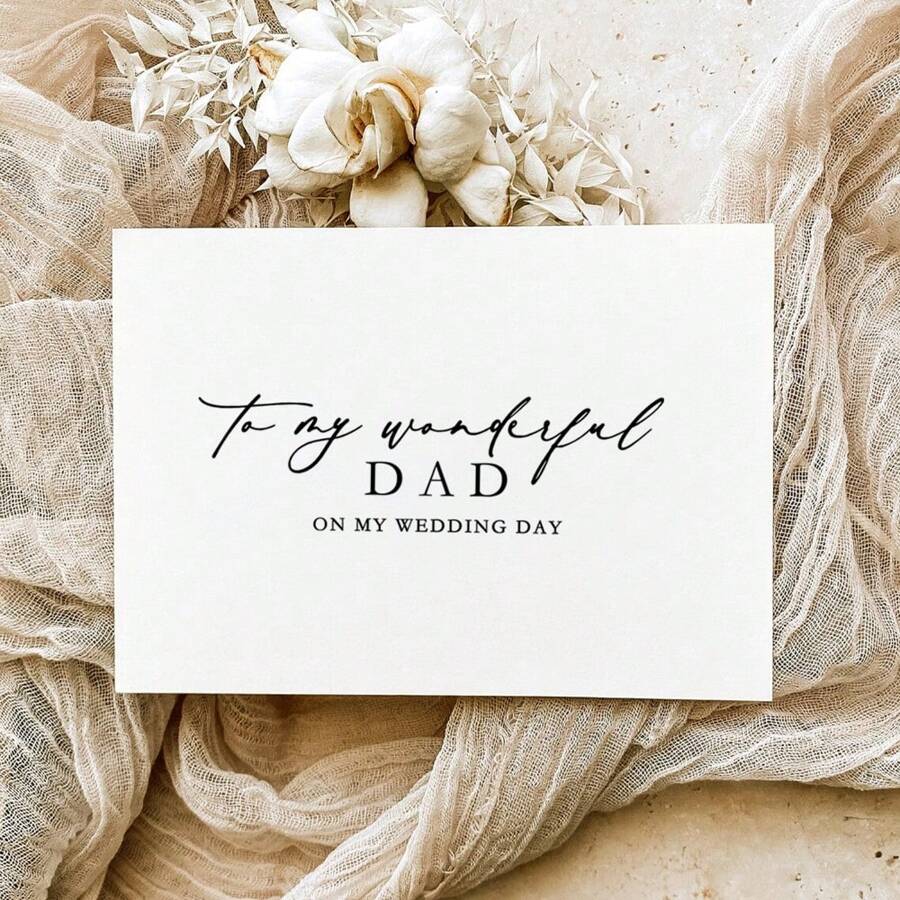 To My Wonderful Dad, On My Wedding Card, Minimalist Wedding Day Card Set, To My Parents Wedding Day Card - Multicolor - View 1