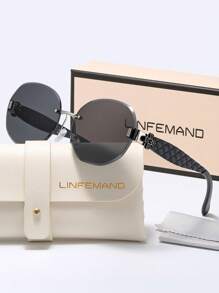 LINFEMAND Oval Decoration Elegant Flower Accent Fashion Fashion Glasses For Women, Suitable For Beach Party, Ballroom, Street Photography, Holiday Gift For Summer Beach Vacation,Outdoor,Travel Shades Temple Decoration Elegant Style Oversized Butterfly Frame - Multicolor - View 9