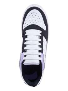 Tenis Choclo Next & Co 318 Blanco Y Negro Y Lila Para Mujer - Blanco - Ver 2