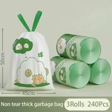 Bolsas de basura con cordón lindo, a prueba de rasgaduras, gruesas y extra gruesas para uso doméstico, sala de estar y cocina, bolsas de limpieza grandes