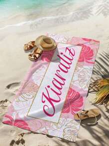 1 st gepersonaliseerde tekst aangepaste strandhanddoek, blad bedrukt strandhanddoek, super absorberende zwemhanddoek, comfortabele strandhanddoek, modieuze zwembadhanddoek, delicate yogamat, strandaccessoires, essentieel cadeau voor de feestdagen, meerdere maatopties, geschikt voor zwemmen, kamperen en reizen zomer, vakantie