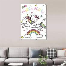 Sanrio 1PC Sheet Hello Kitty Poster Decorative Poster Single Art Print Poster Bedroom Living Room Kitchen Hallway Ideal Gift, Wall Art, Wall Decor, Fall Decor, Room Decor, Birthday Decor, Gift, Valentine's Day Gift,No Frame