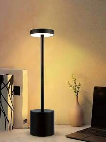 1 pieza Lámpara de escritorio LED regulable con control táctil moderno de metal, luz de ambiente inalámbrica y portátil, iluminación decorativa de sobremesa, mesilla de noche, bar, 3 modos de color, decoración del hogar para sala de estar y dormitorio