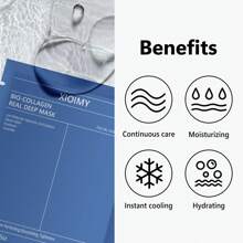 Xioimy 4 片装胶原蛋白深层保湿面膜，高度滋养，含有胶原蛋白，适合所有肤质保湿紧致面膜，胶原蛋白面膜 - 白色 - 查看 9