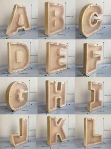 1 pièce Tirelire créative et mignonne en acrylique et bois avec lettres de l'alphabet de A à Z, personnalisable. Décoration pour la maison, cadeau idéal pour les amis, anniversaires, la fête des enseignants, Pâques